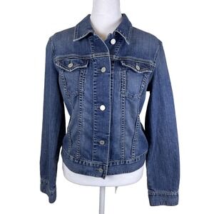 Vintage Gap Denim Woman's Trucker Jacket Stretch Size‎ M Blue Cowgirl Western